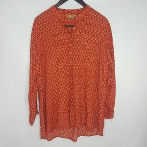 Rock Flower Paper Tunic Pink & Red Sz Large